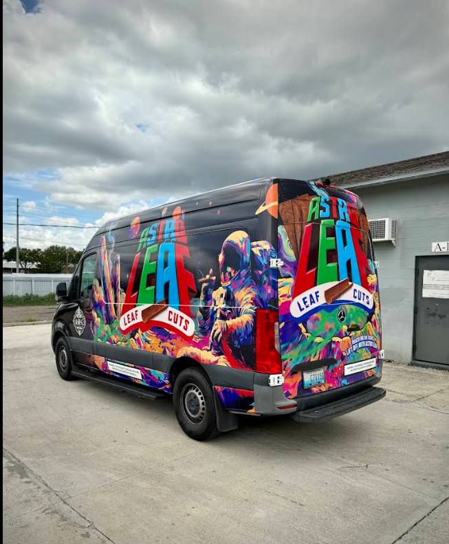 Mercedes Sprinter van with Astro Leaf commercial wrap